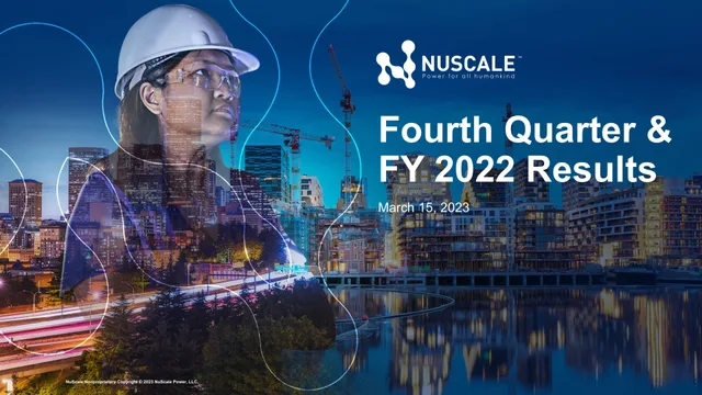 Nuscale — Fourth Quarter & FY 2022 Results investment banking deck cover