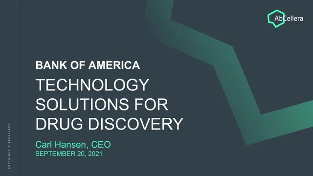 Abcellera — Technology Solutions For Drug Discovery investment banking deck cover