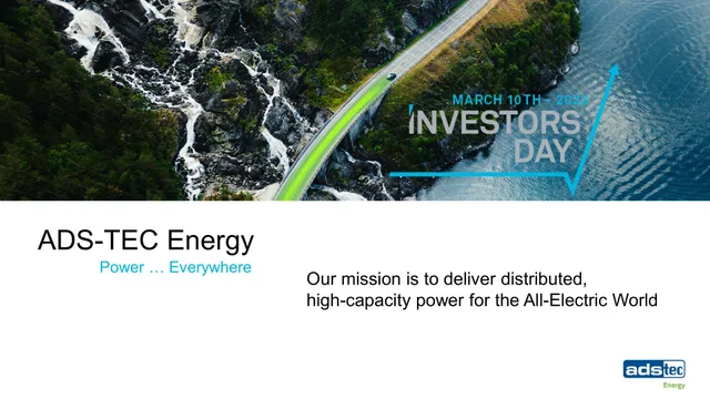 Ads Tec Energy — ADS-TEC Energy investment banking deck cover