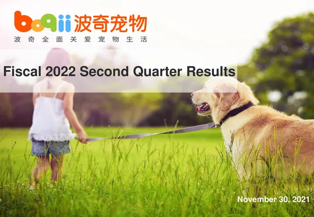 Boqii Holding — Fiscal 2022 Second Quarter Results investment banking deck cover