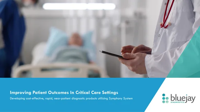 Bluejay — Improving Patient Outcomes In Critical Care Settings investment banking deck cover