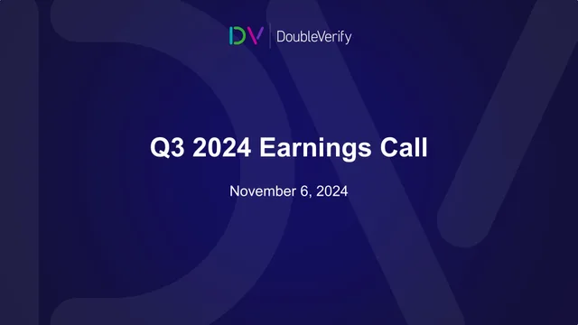 Doubleverify — Q3 2024 Earnings Call investment banking deck cover