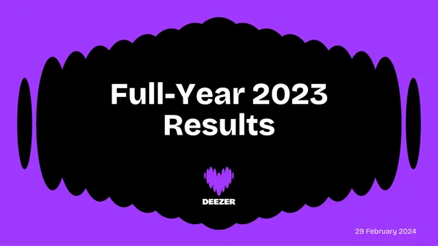 Deezer — Full-Year 2023 Results investment banking deck cover