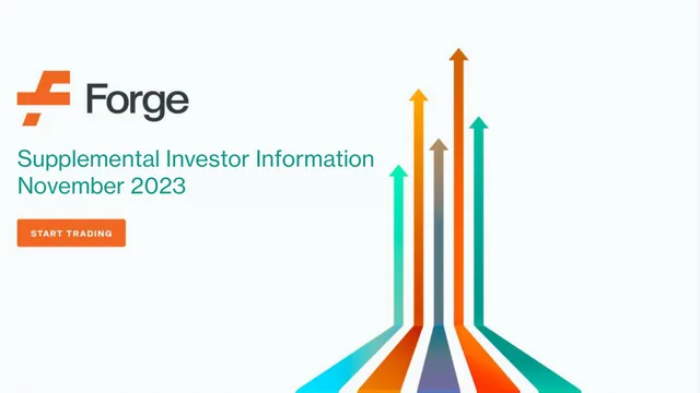 Forge — Supplemental Investor Information investment banking deck cover