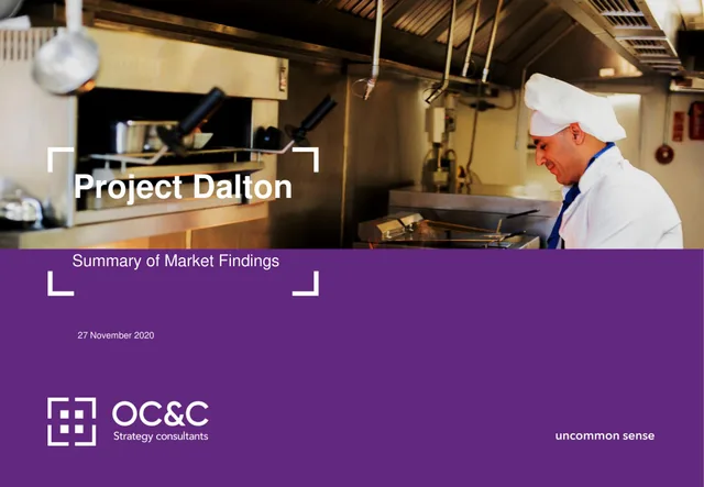 Deliveroo — Project Dalton investment banking deck cover