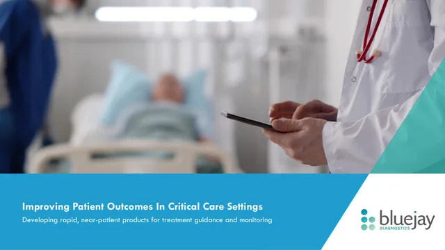 Bluejay — Improving Patient Outcomes In Critical Care Settings investment banking deck cover