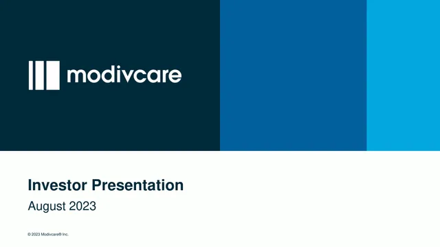 Modivcare — Investor Presentation investment banking deck cover