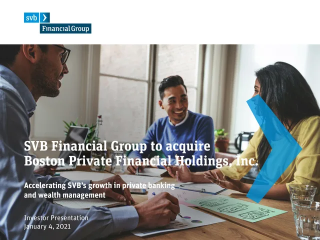 Silicon Valley Bank — SVB Financial Group to acquire Boston Private Financial Holdings, Inc. investment banking deck cover