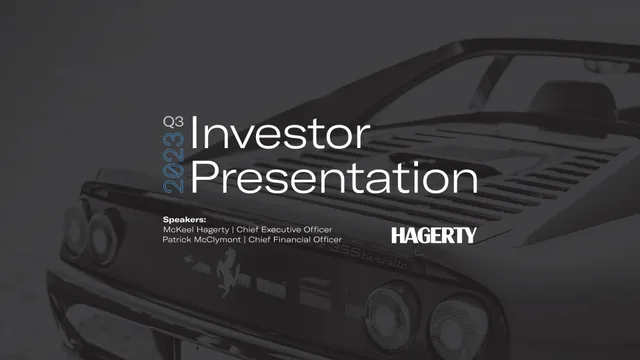 Hagerty — Investor Presentation investment banking deck cover