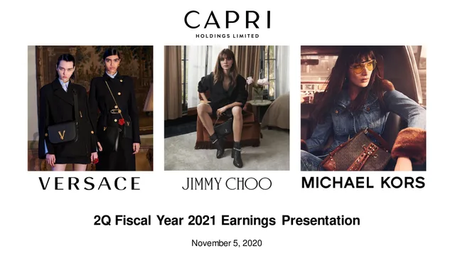 Capri Holdings — 2Q Fiscal Year 2021 Earnings Presentation investment banking deck cover