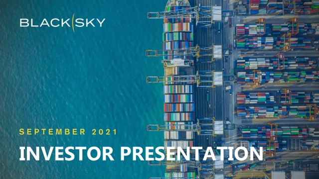Blacksky — Investor Presentation investment banking deck cover