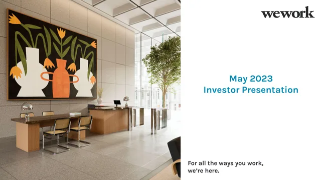 Wework — Cover Slide investment banking deck cover