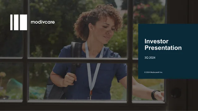 Modivcare — Investor Presentation investment banking deck cover