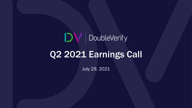 Doubleverify — Q2 2021 Earnings Call investment banking deck cover