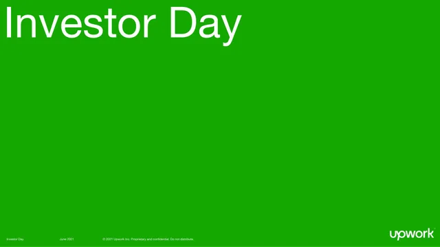 Upwork — Investor Day investment banking deck cover