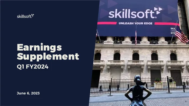 Skillsoft — Earnings Supplement investment banking deck cover