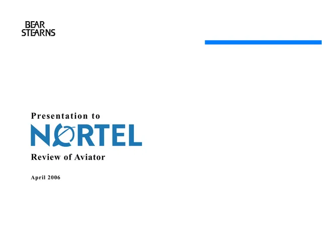 Bear Stearns — Presentation to NORTEL investment banking deck cover