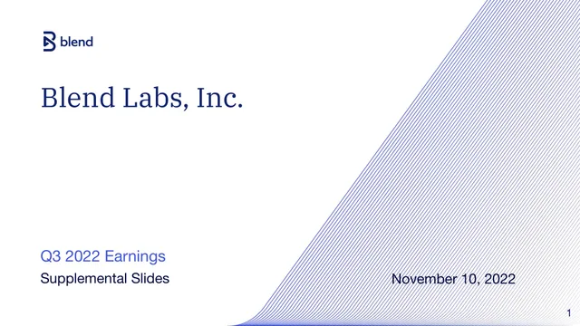 Blend — Blend Labs, Inc. investment banking deck cover