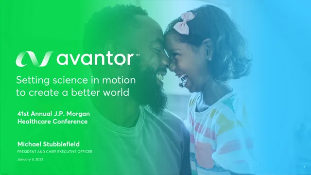 Avantor — Title Slide investment banking deck cover