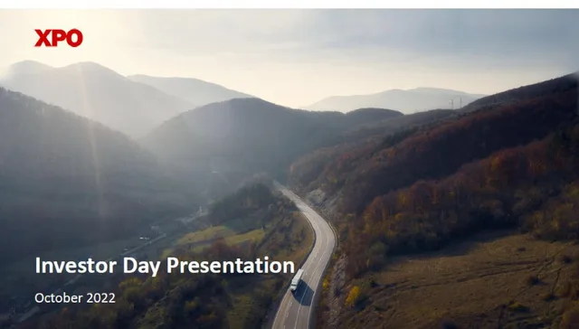Xpo Logistics — Investor Day Presentation investment banking deck cover