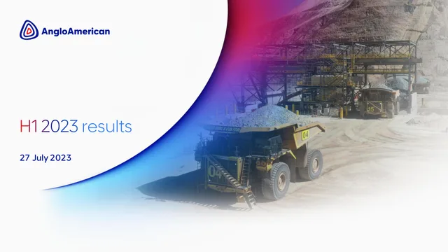 Anglo American — H1 2023 results investment banking deck cover
