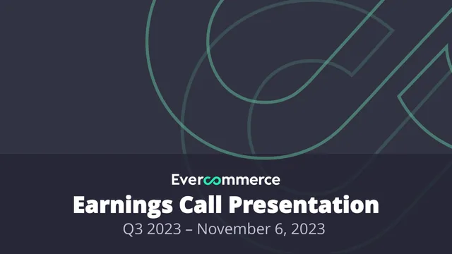 Evercommerce — Earnings Call Presentation investment banking deck cover