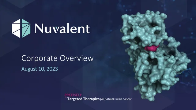 Nuvalent — Corporate Overview investment banking deck cover