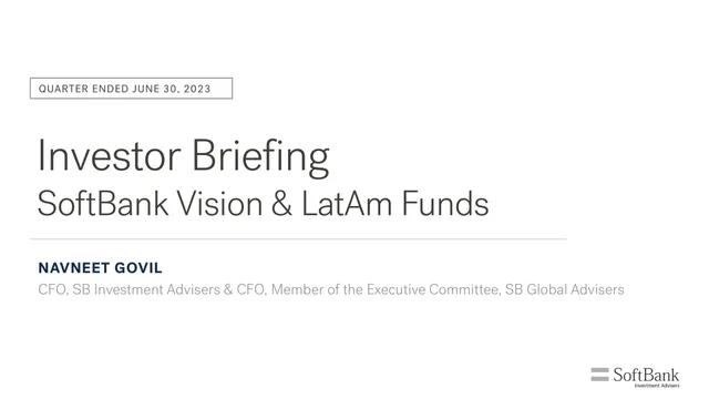 SoftBank — Investor Briefing SoftBank Vision & LatAm Funds investment banking deck cover