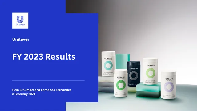 Unilever — FY 2023 Results investment banking deck cover