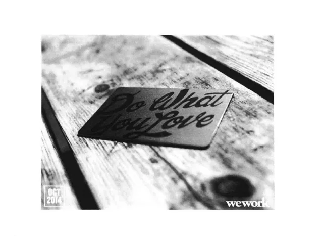 Wework — Cover Slide investment banking deck cover