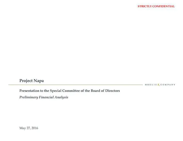 Moelis Company — Project Napa investment banking deck cover