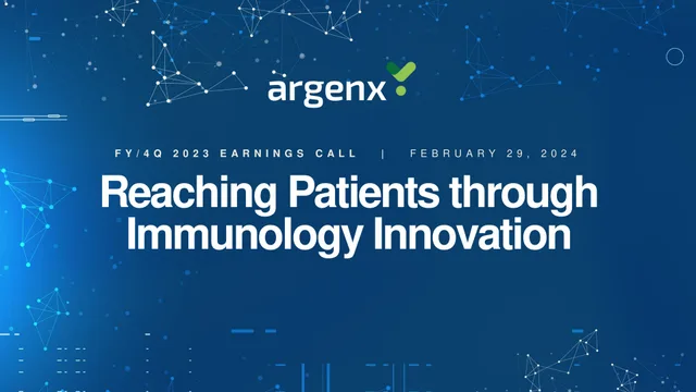 Argenx Se — Reaching Patients through Immunology Innovation investment banking deck cover