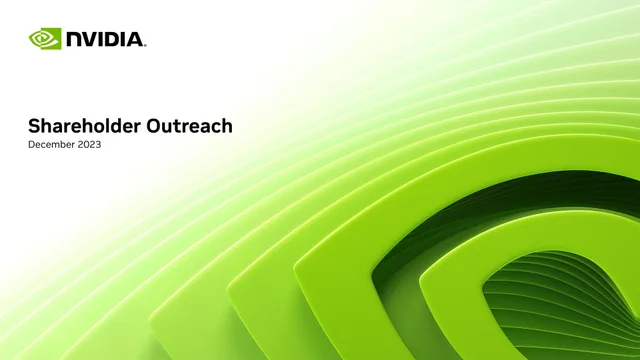 Nvidia — Shareholder Outreach investment banking deck cover