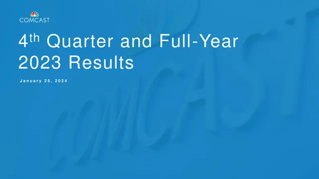 Comcast — 4th Quarter and Full-Year 2023 Results investment banking deck cover