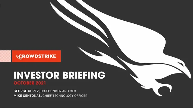 Crowdstrike — Investor Briefing investment banking deck cover