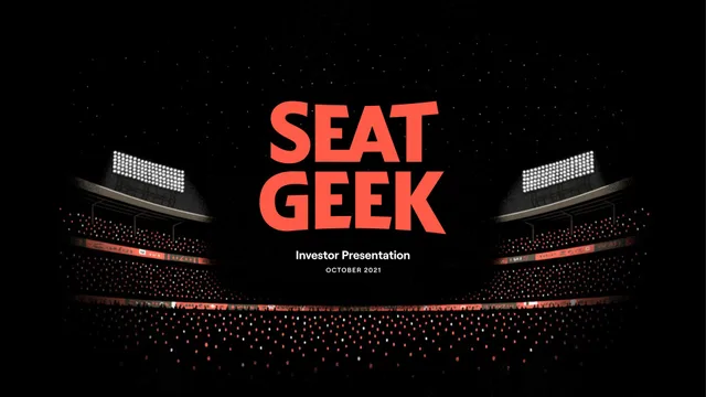 Seatgeek — Seat Geek investment banking deck cover