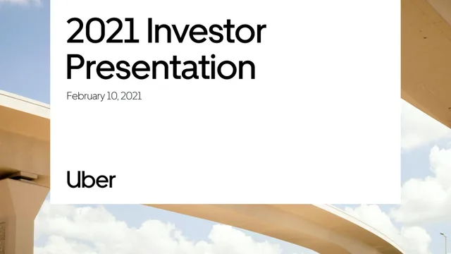 Uber — 2021 Investor Presentation investment banking deck cover