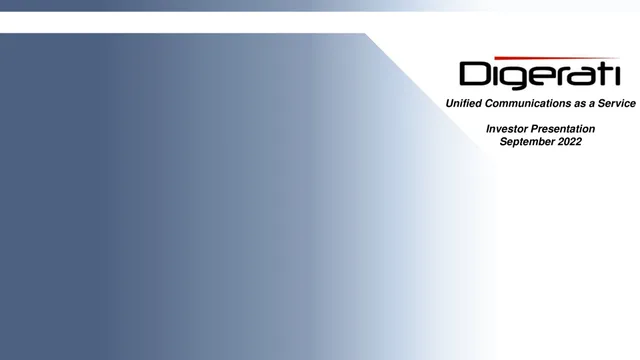 Digerati — Cover Slide investment banking deck cover