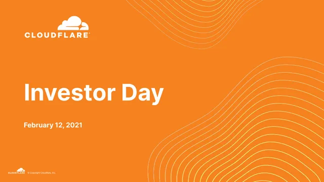 Cloudflare — Investor Day investment banking deck cover