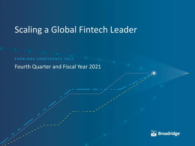 Broadridge Financial Solutions — Scaling a Global Fintech Leader investment banking deck cover