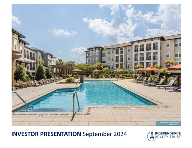 Independence Realty Trust — cover slide investment banking deck cover