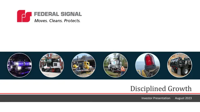 Federal Signal — Disciplined Growth investment banking deck cover