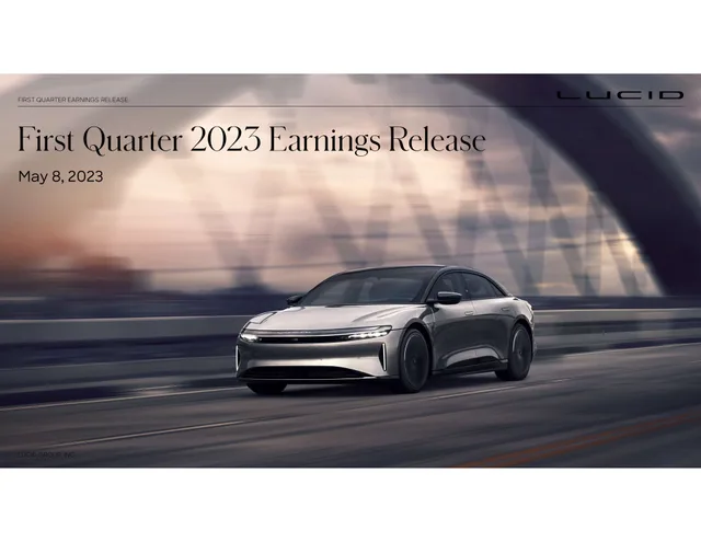 Lucid Motors — First Quarter 2023 Earnings Release investment banking deck cover