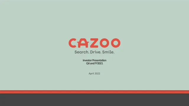 Cazoo — cover slide investment banking deck cover