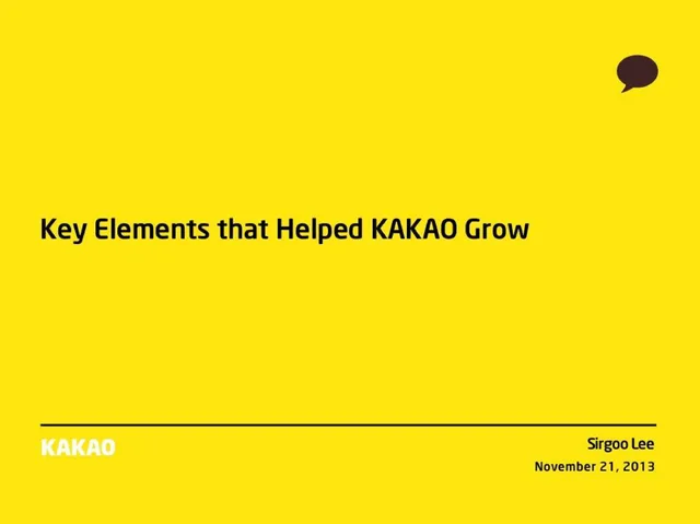 Kakao — Key Elements that Helped KAKAO Grow investment banking deck cover