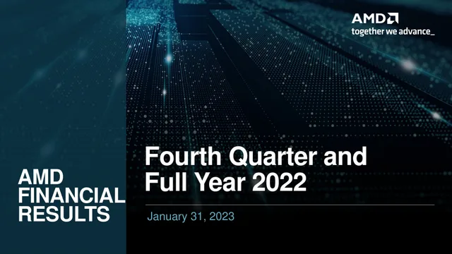 Amd — Fourth Quarter and Full Year 2022 investment banking deck cover