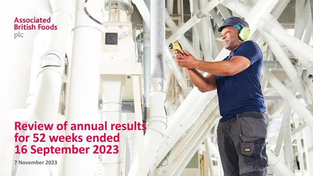 Associated British Foods — Review of annual results for 52 weeks ended 16 September 2023 investment banking deck cover