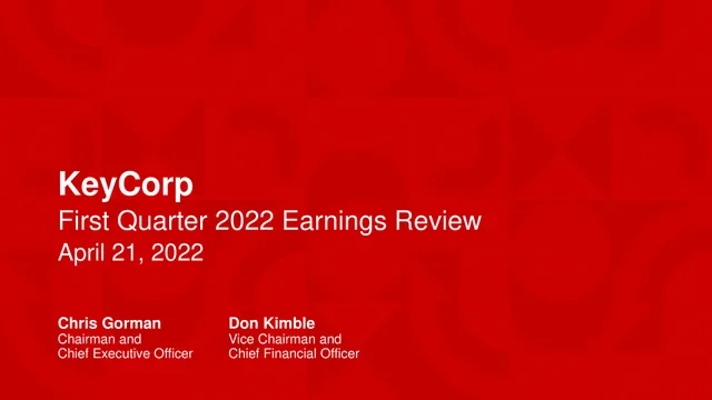 Keycorp — KeyCorp First Quarter 2022 Earnings Review investment banking deck cover
