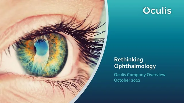 Oculis — Rethinking Ophthalmology investment banking deck cover