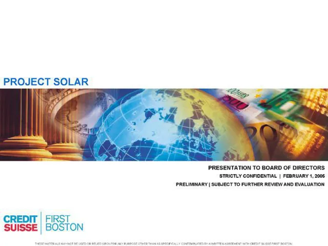 Credit Suisse — Project Solar investment banking deck cover